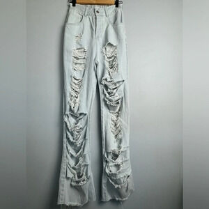 NICHOLE LYNEL Heavy Distressed High Waist Jeans size Small